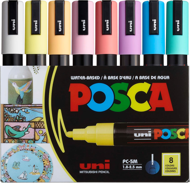 POSCA Marker Rundspitze 8er Set 1.8-2.5mm, Softcolors