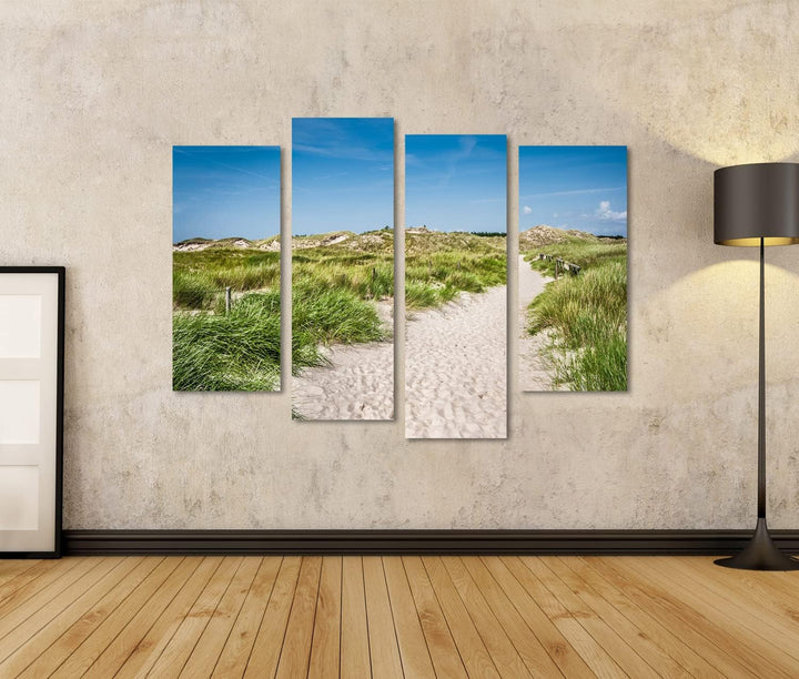 islandburner Bild auf Leinwand Schöne Dünenlandschaft Leuchtturm Auf Der Insel Amrum Nordsee Bilder