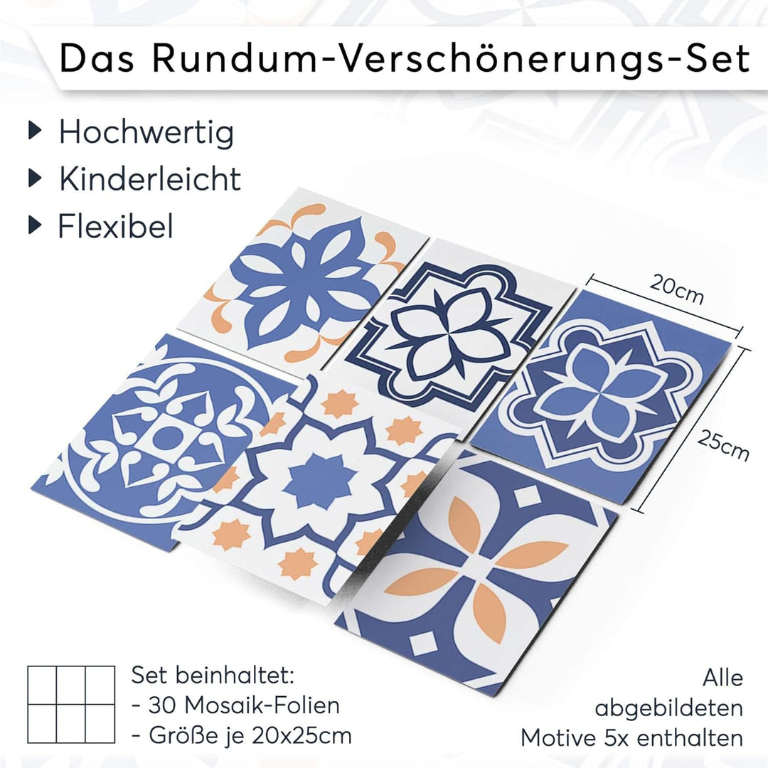 CREATISTO Klebefliesen Stickerfliesen Fliesenfolie - Hochwertige Sticker Aufkleber für Wandfliesen I
