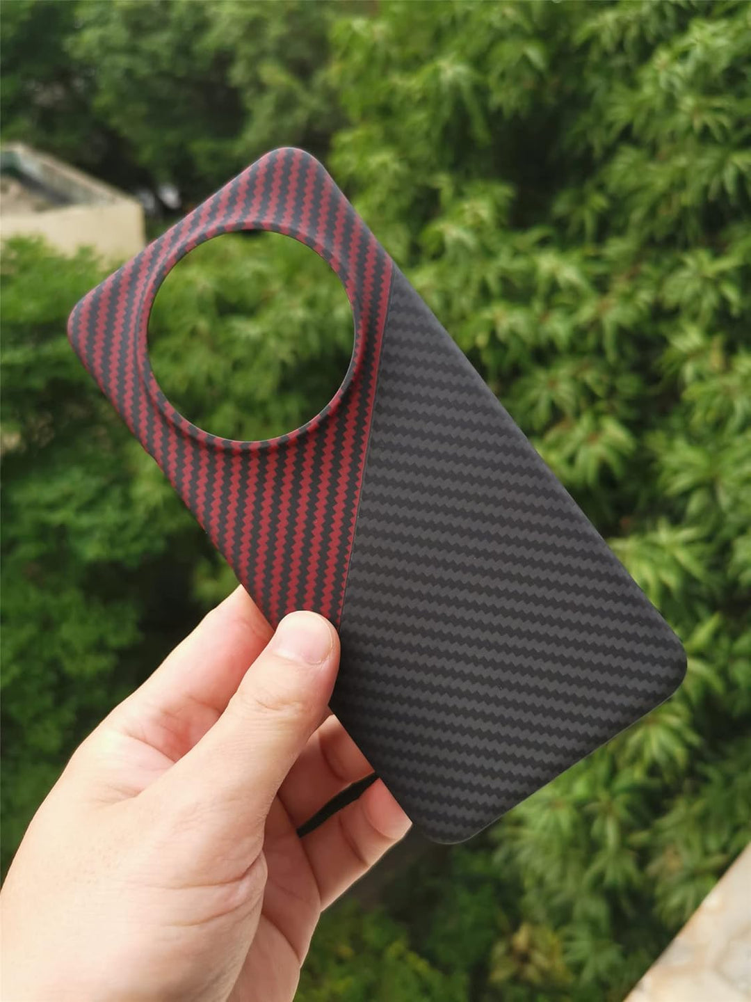 Ultradünne und leichte Aramid-Kohlefaserschale für Honor Magic 5 pro Hülle (Rot Schwarz), Rot Schwar