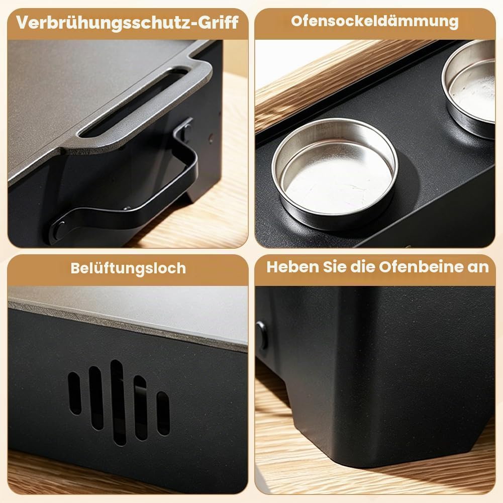 Gohytal BBQ Warmhalteplatte, BBQ Board zum Warmhalteplatte, Warmhaltebehälter für Essen Grillgut Stö