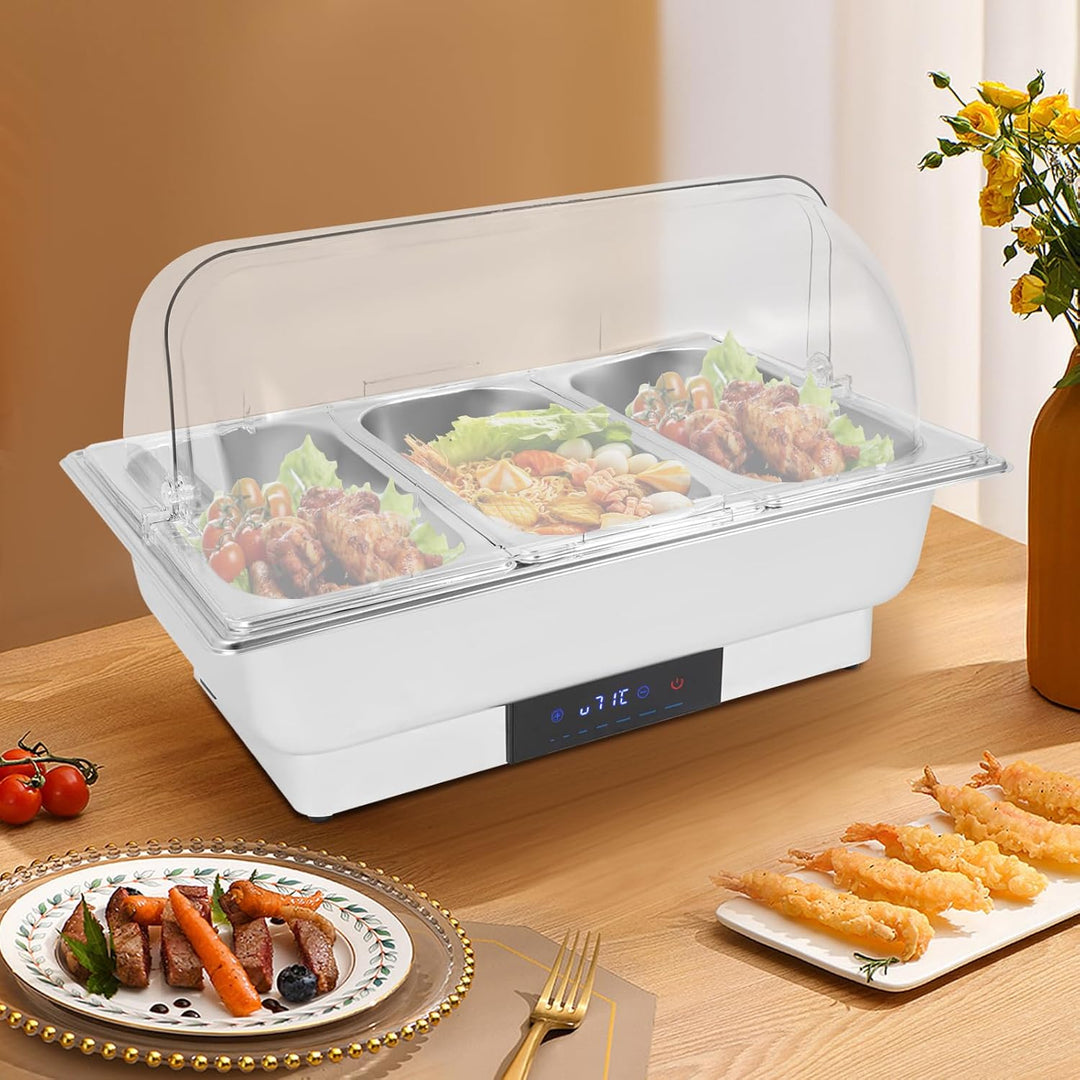 Elektrische Buffetwärmer Speisenwärmer Chafing Dish Buffet Wärmer Edelstahl Behälter 9L 15L Lebensmi