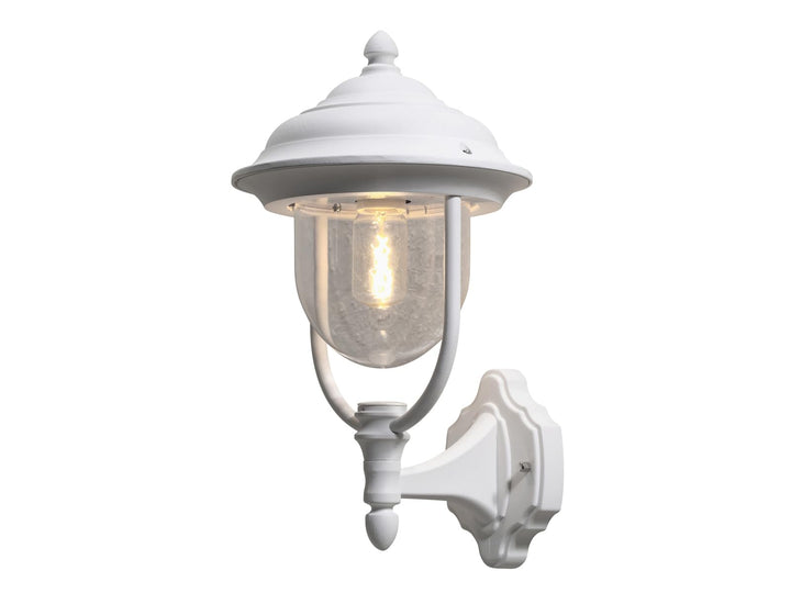 LED Aussenwandlaterne stehend im Landhausstil, Höhe 46cm, weiss, Wandleuchte Stehend
