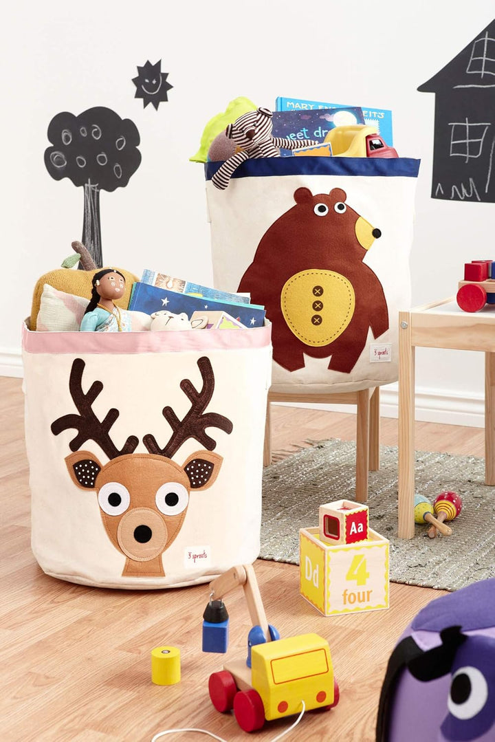 3 Sprouts Korb Kinderzimmer - Spielzeugkorb für Spielzeug Aufbewahrung, Wäschekorb Kinder - Aufbewah