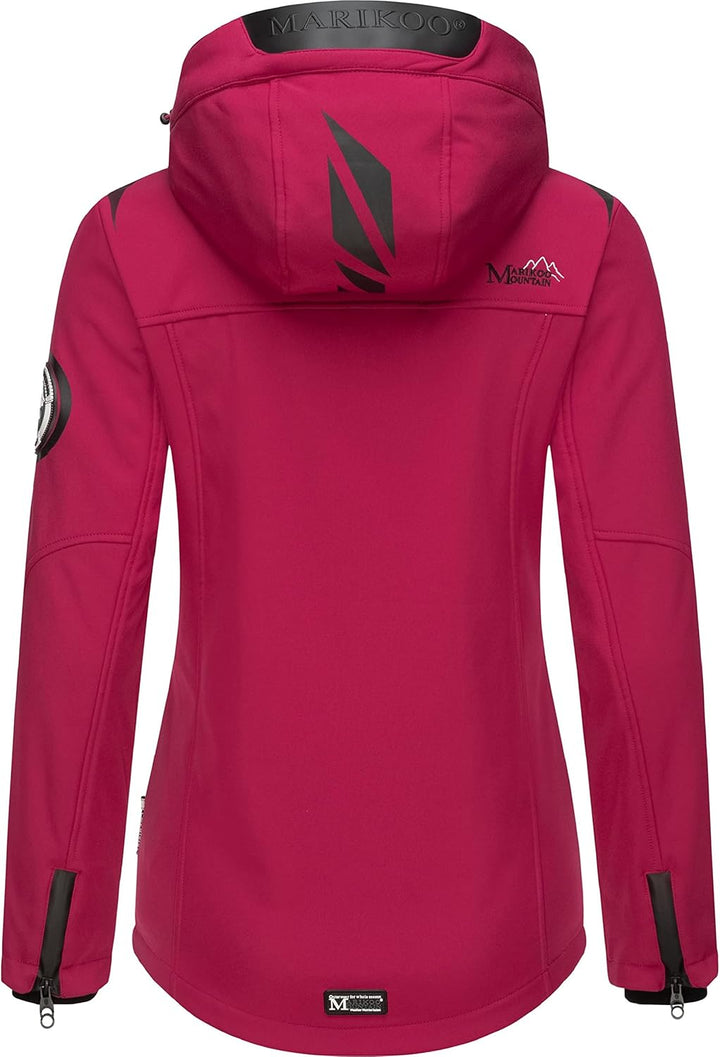 MARIKOO Damen Softshelljacke wasserdichte Funktionsjacke mit abnehmbarer Kapuze Mount-Cho-Oyu S Fuch