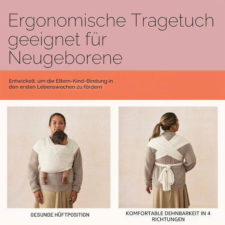 Ergobaby Babytragetuch für Neugeborene ab Geburt bis 11,3 kg, Aura Mesh Tragetuch aus recyceltem Pol