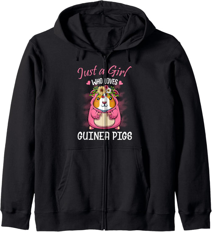 Just A Girl Who Loves Guinea Pigs Hausmeerschweinchen Lustig Kapuzenjacke