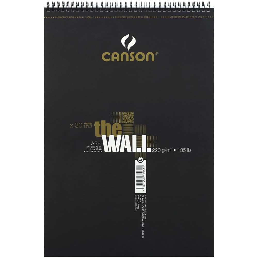 Canson The Wall Spiralalbum 30 Blatt extra glatt 220 g 42 x 29,7 cm, 42 x 29,7 cm