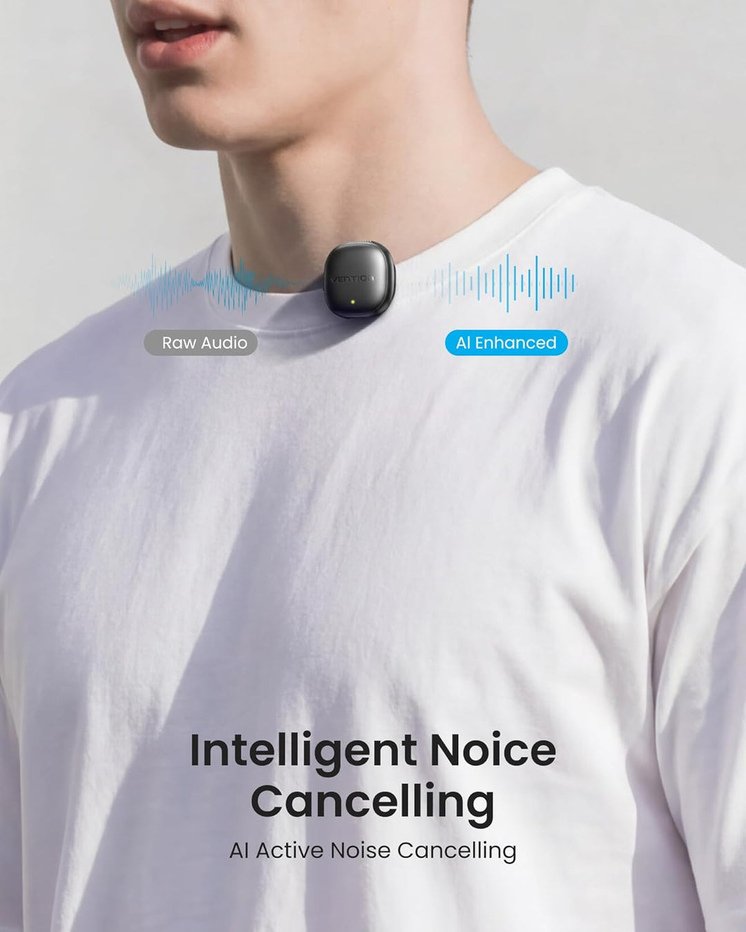 VENTION Mini-Funkmikrofon für iPhone 17/16/15 Pro Max, [Plug and Play] USB-C Bluetooth Mikrofon für
