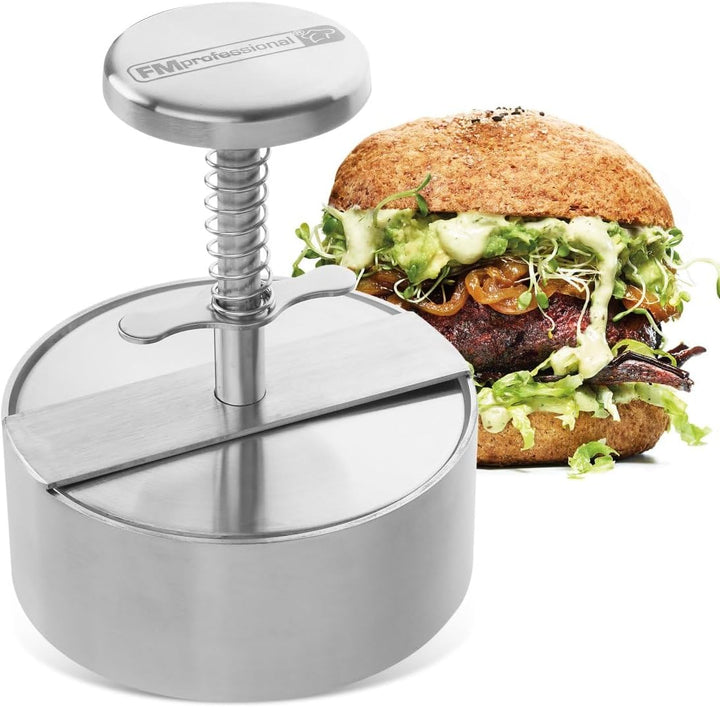 FMProfessional Burgerpresse für leckere Hamburger by Fackelmann – Hamburgerpresse mit 100g - 400g Pa