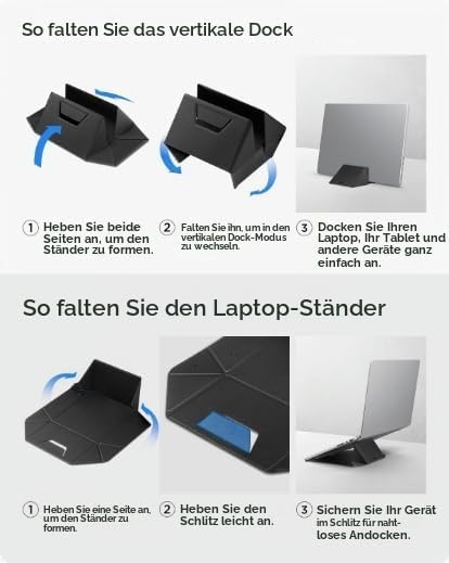 Spigen Slim Fold Laptop Ständer &amp;Vertikal Dock, Ergonomischer, Ultraflacher und Tragbarer Notebook-S