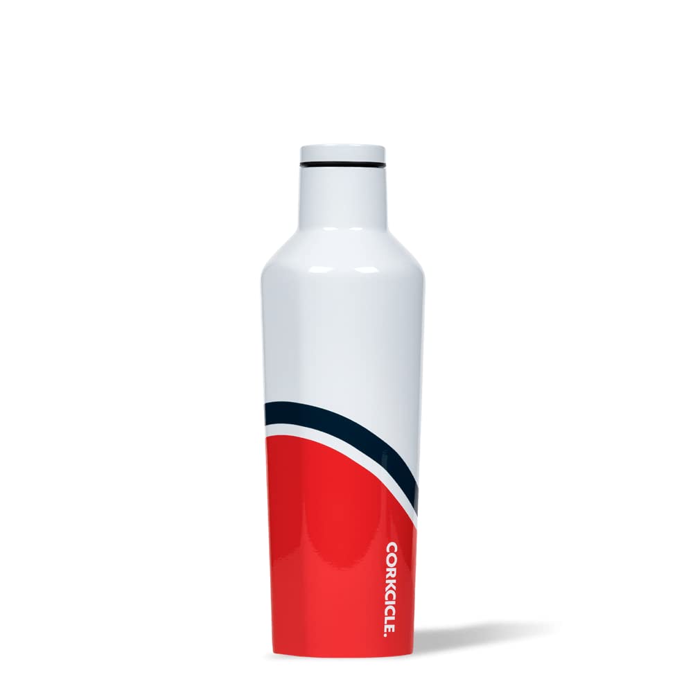 Corkcicle Trinkflasche und Thermoflasche, dreifach isoliert, auslaufsicher, Edelstahl, Regatta Red,