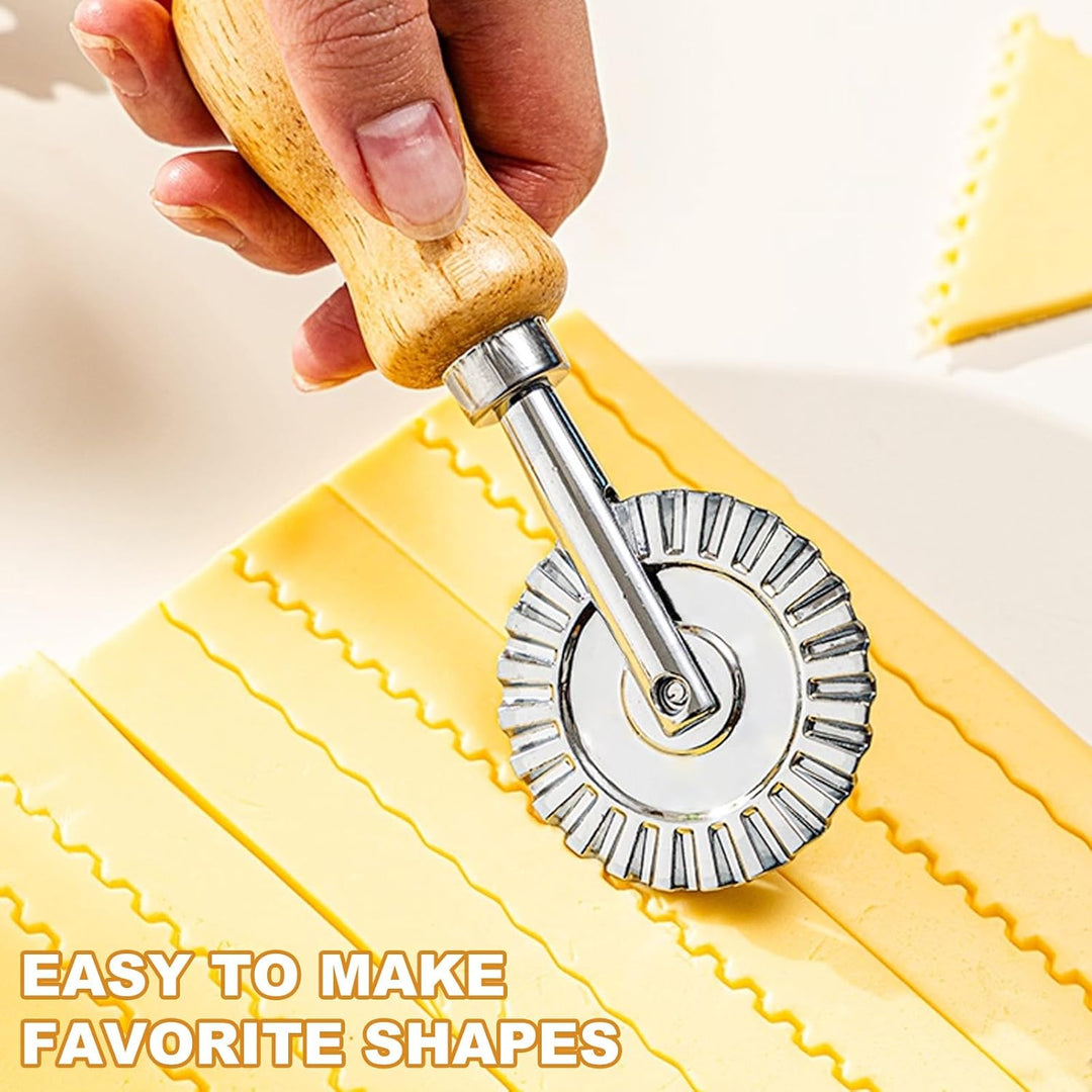 Dumpling Maker Set 8-teilig, 3 Grössen Ravioli- & Teigtaschenformer mit Teigschneider, Edelstahl Fül