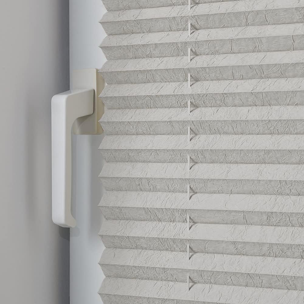 OBdeco Plissee Rollo Klemmfix ohner Bohren lichtdurchlässig Crushed Optik Faltrollo für Fenster und
