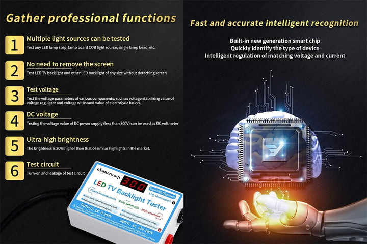 LED-TV-Hintergrundbeleuchtungstester, LED-Lichtstreifen-Lampenperlen-Reparatur-Testgerät mit LCD-Dig