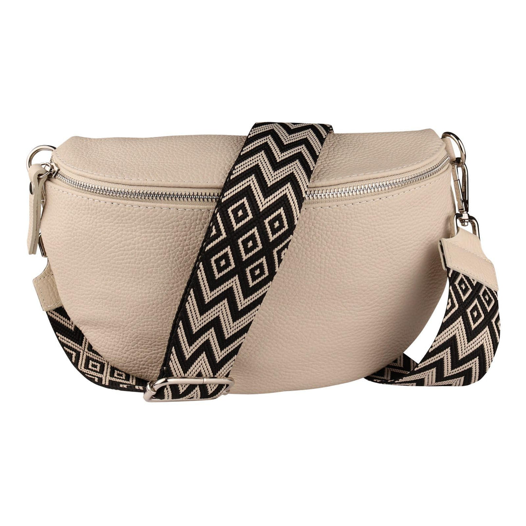 MIRROSI® Bauchtasche Damen, Echtleder, Made in Italy, Umhängetasche, Brusttasche, Crossbody Bag (1 T