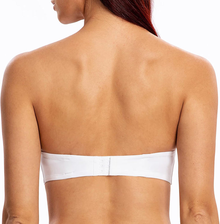 MELENECA Damen Push-Up Trägerlos BH - Bügel BH mit geformte Cups 70C Weiss, 70C Weiss