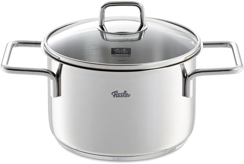 Fissler LumiTherm Edelstahl-Topfset 5-teilig – Made in Germany, polierter 18/10 Edelstahl, Glasdecke