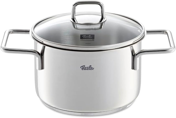 Fissler LumiTherm Edelstahl-Topfset 5-teilig – Made in Germany, polierter 18/10 Edelstahl, Glasdecke