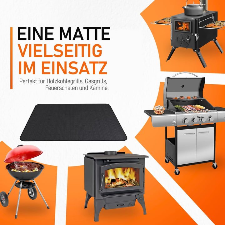 CNARIO Feuerfeste Unterlage 154 x 100cm Feuerschutzmatte- Hitzebeständig bis 980°C Hitzeschutzmatte-