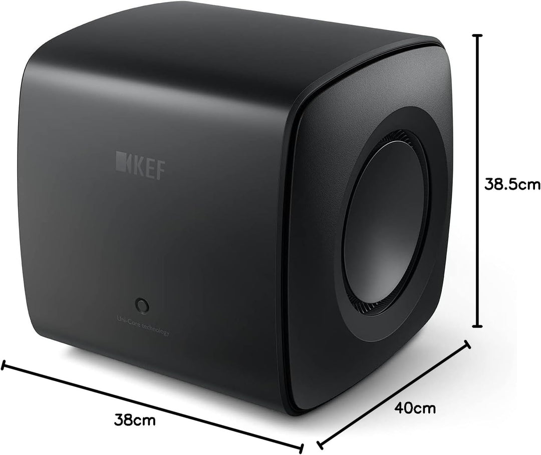 KEF KC62 Leistungsstarker Aktiver Subwoofer | Schwarz | 1000 Watt, Schwarz