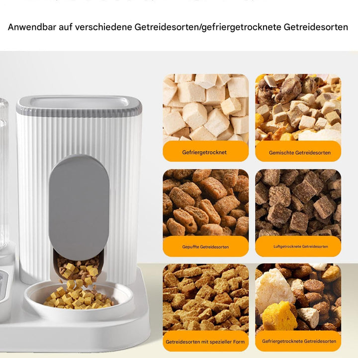 Automatischer Haustierfütterer - Katzenfutter Spender & Wasserspender,2 In 1 Fütterungsstation Mit F