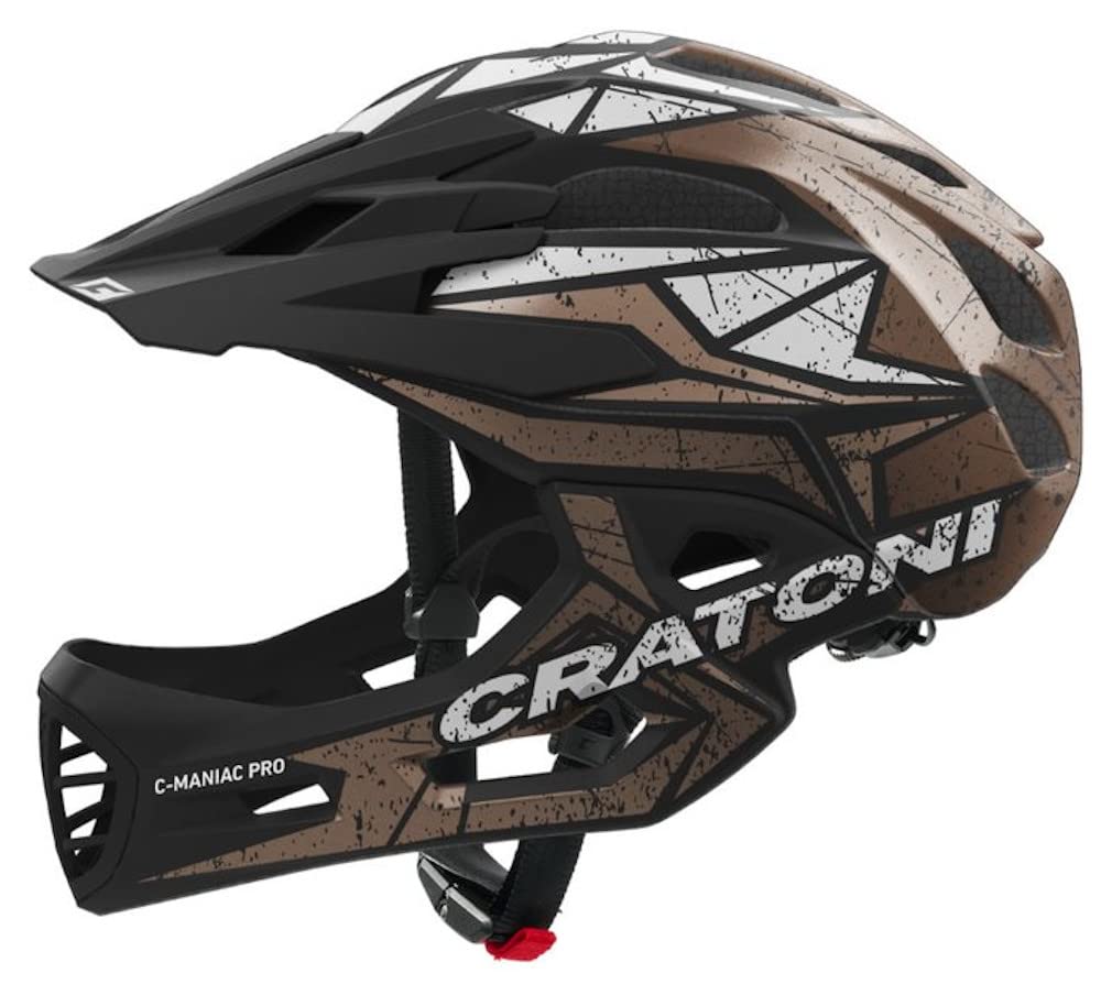 Cratoni C-Maniac Pro Fahrradhelm Downhill BMX Fullfacehelm Kinnbügel Mountainbikehelm black-gold-whi