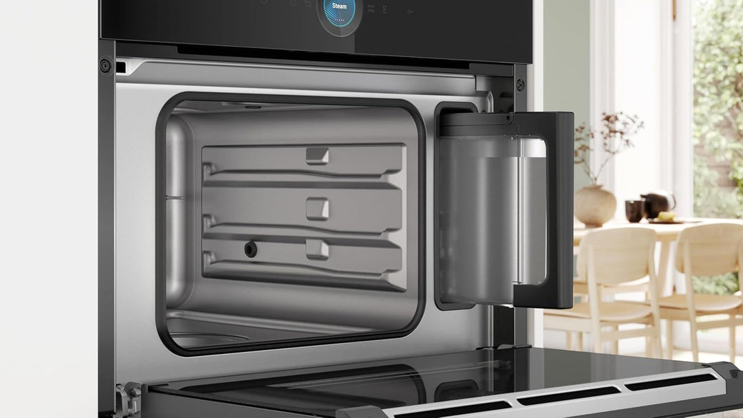 Bosch CDG714XB1,Serie 8 Einbau-Dampfgarer, 60 x 45 cm, 1,3 L Wassertank, Schwarz, Dampfgaren, Regene