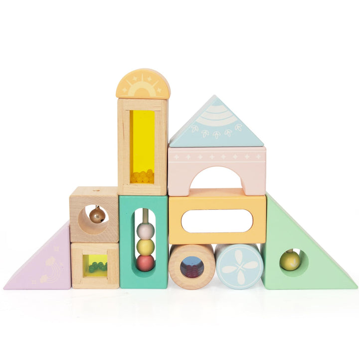 12 Stück Regenbogen Sound Komponenten Kinder Baby Stimme Block Spielzeug Set Bunte Bausteine Klangba