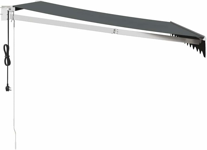 vidaXL Elektrische Markise mit Kurbel Anthrazit 3x2,5 m 3 x 2.5 m Anthrazit und Weiss, 3 x 2.5 m Ant