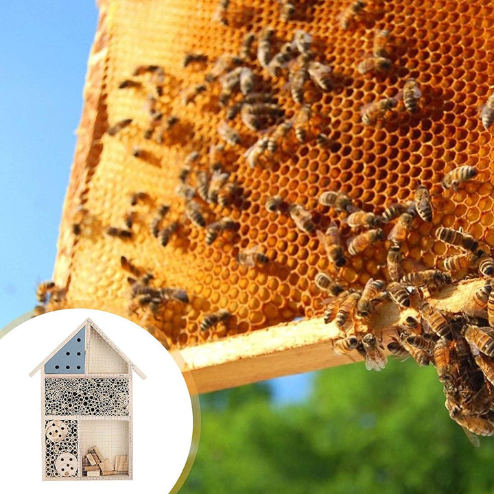 Insektenhaus Natur Holz Bienenhotel Schmetterling Lebensraum für Gärten Marienkäfer Schmetterling Bl
