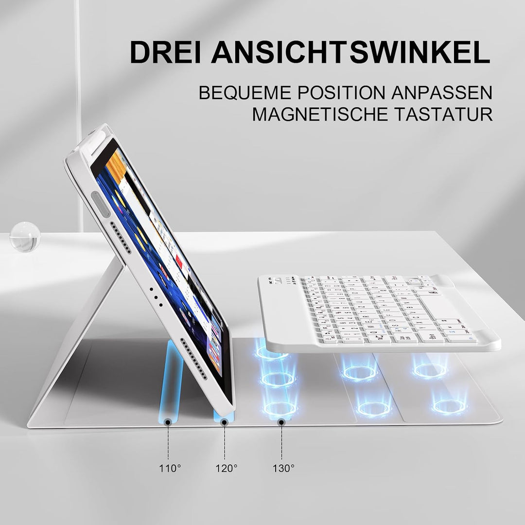 Hülle mit Tastatur für iPad Air 11 Zoll (2026 M4/2025 M3/2024 M2), iPad Air 5./4. 2022/2020 10,9 Zol