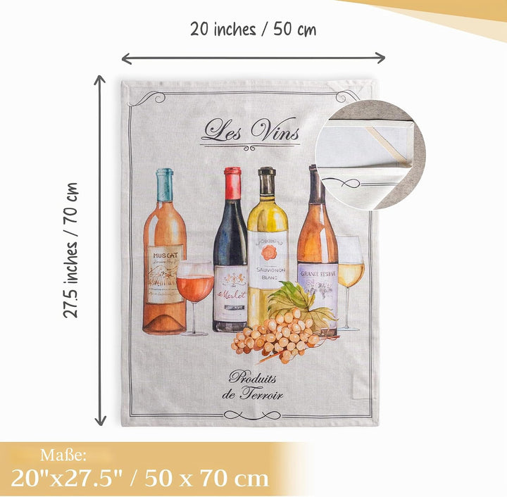 Maison d' Hermine Terroir 100% Baumwolle Set von 3 Mehrzweck-Küchentüchern, weich, saugfähig, Geschi