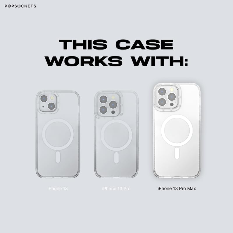PopSockets: PopCase Hülle für iPhone 13 Pro Max mit Abnehmbarem PopGrip Slide Sockel und Griff mit A