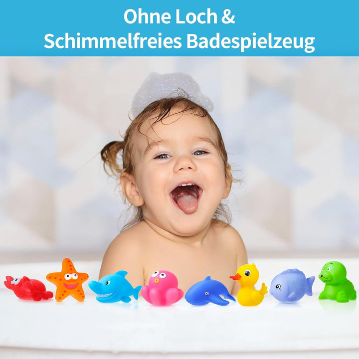 Ohne Loch - Badespielzeug Baby ab 1 2 3 4 Jahr, Wasserspielzeug Kinder Badewannenspielzeug Schwimmba