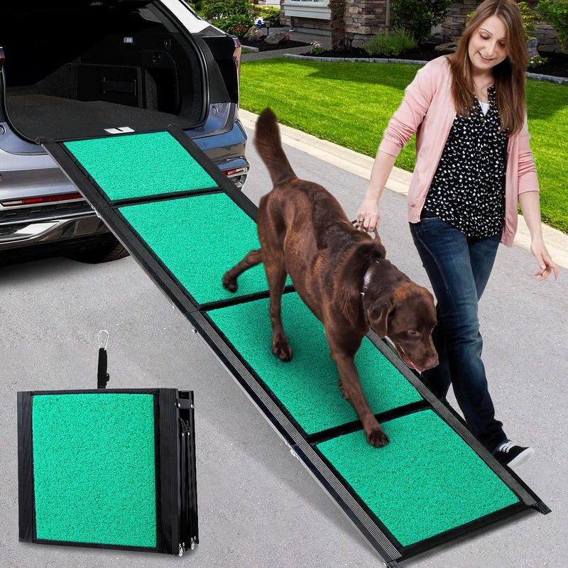 170cm Hunderampe,Hunderampe Auto Klappbar mit Rutschfester Teppichoberfläche,Hundetreppe Auto für SU