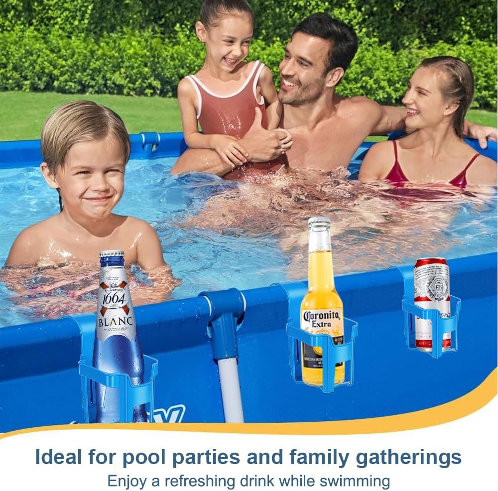 4 Stück Pool Getränkehalter, Getränkehalter Poolrand Multifunktionaler Poolzubehör Kunststoff Geträn