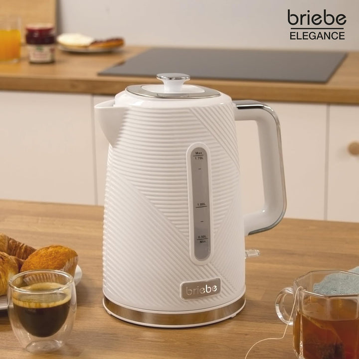 briebe Elegance Wasserkocher 1,7L Elektrischer Teekocher 2200W Schnell Aufheizender, BPA-frei, 360°