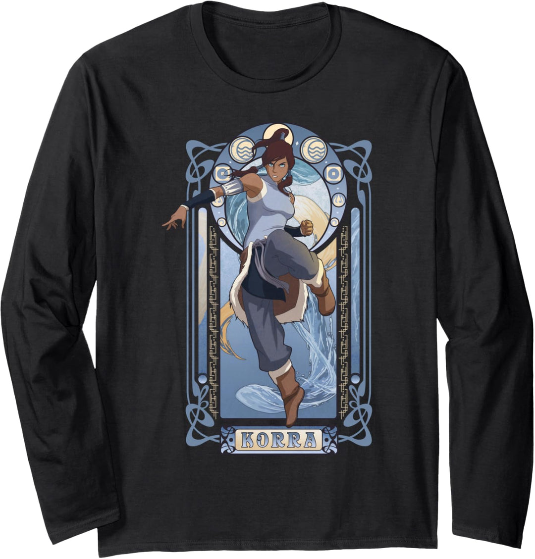 The Legend Of Korra Elements Korra Art Nouveau Poster Langarmshirt