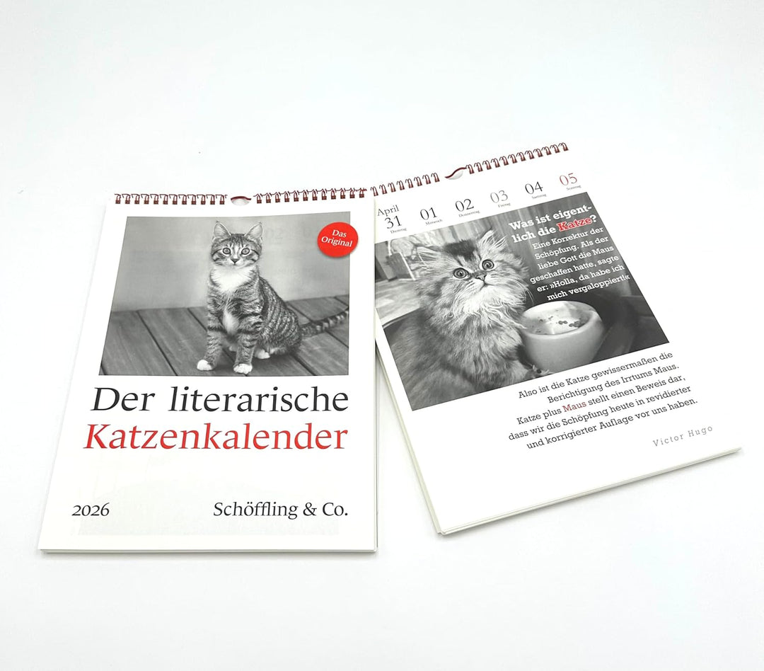 Der literarische Katzenkalender 2026. DAS ORIGINAL!, Spiralbindung