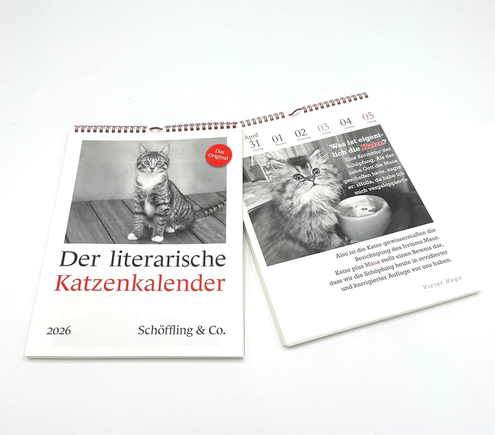 Der literarische Katzenkalender 2026. DAS ORIGINAL!, Spiralbindung