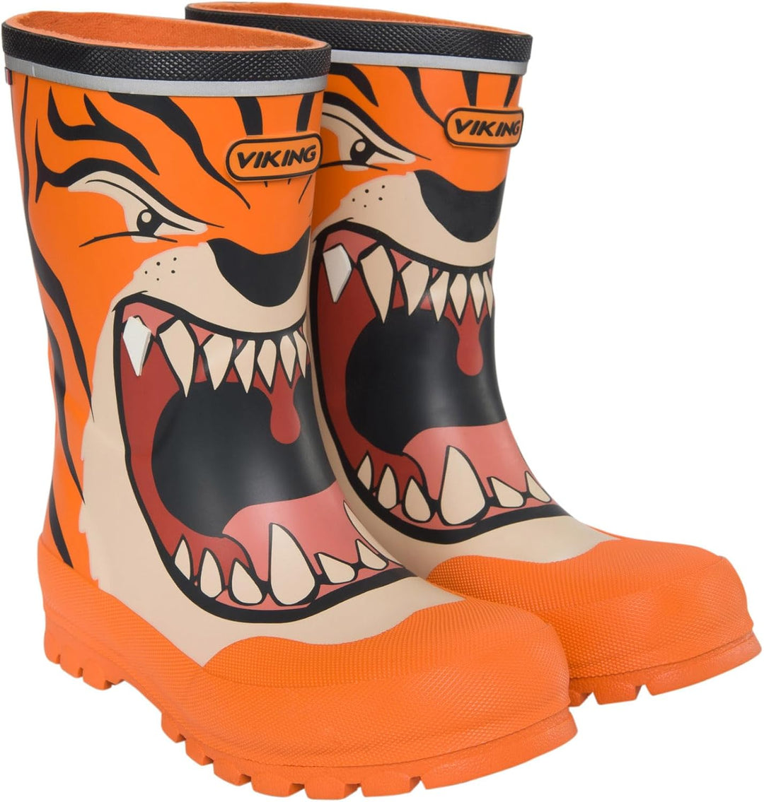 Viking Jolly Print Gummistiefel Unisex Kinder 22 EU Orange Multi, 22 EU Orange Multi