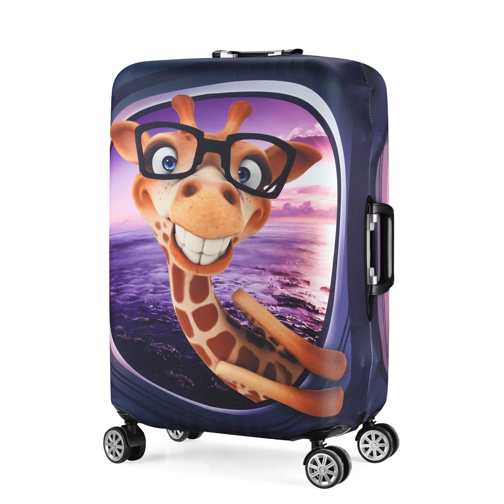 7-Mi 3D Print Design Reisen Koffer Schutz Trolley Case Cover 19"-32" Sleeve Giraffe XL(Fits to 31"-3
