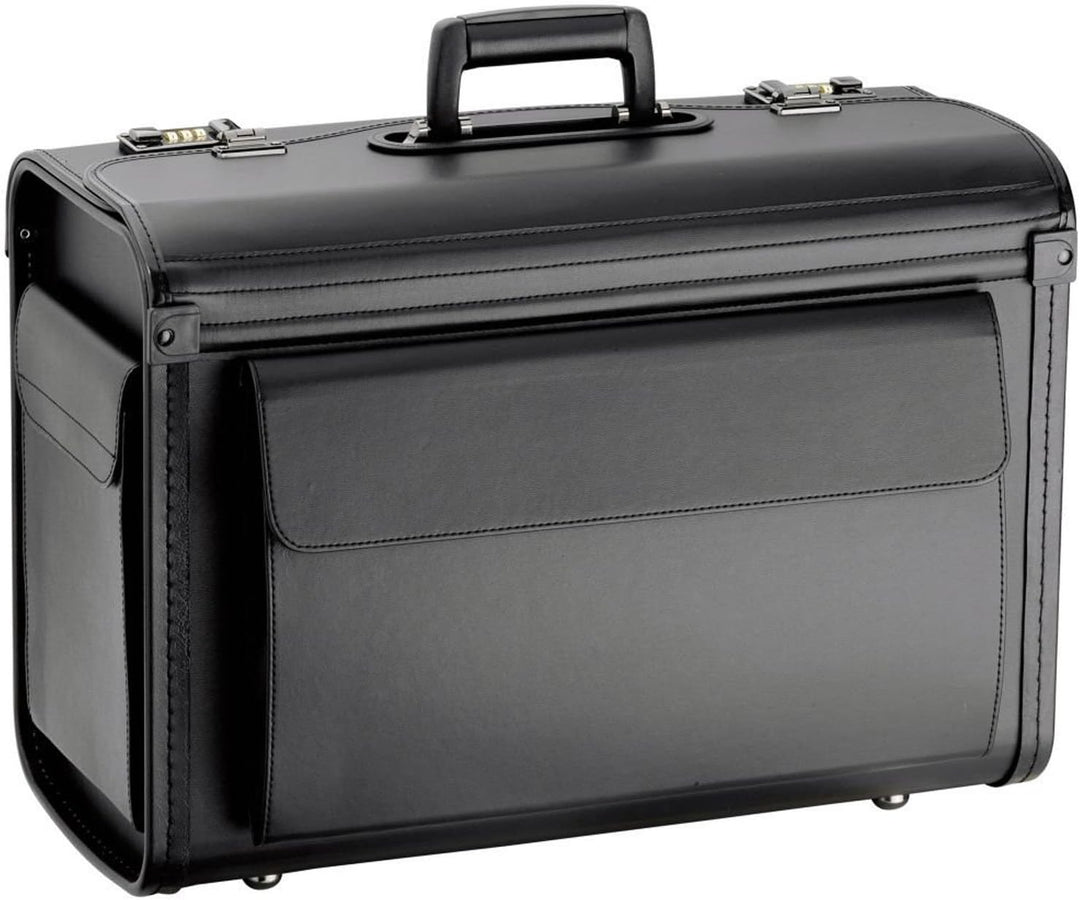 Business Pilotenkoffer 2er Set Aktenkoffer 51cm Gross 46cm Klein Schwarz