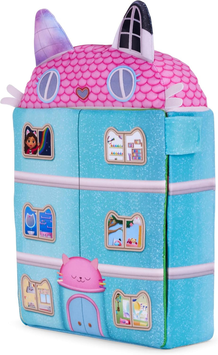 Schmidt Spiele 42804 Gabby's Dollhouse, Puppenhaus mit 3 Figuren und Lift, 41 cm Plüschfigur