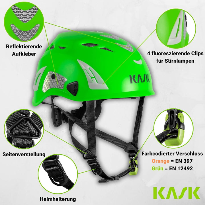 KASK Schutzhelm Superplasma PL HiViz 2.0 Arbeitsschutzhelm, Bergsteigerhelm, Industriekletterhelm -