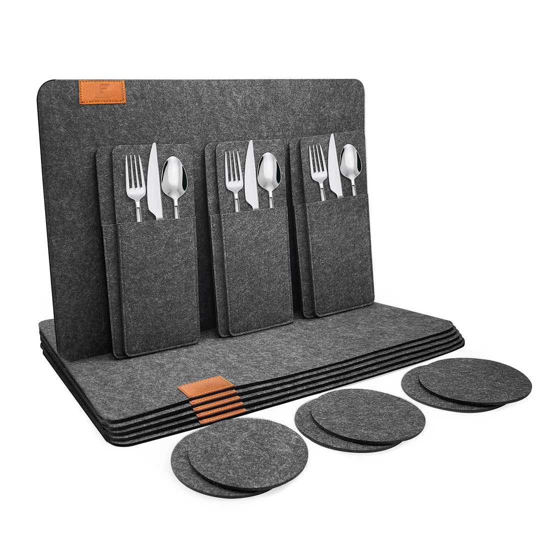 shinfly Tischsets Abwaschbar Platzsets aus Filz 18er Set, Abwischbar Tischsets, Hitzebeständig rutsc