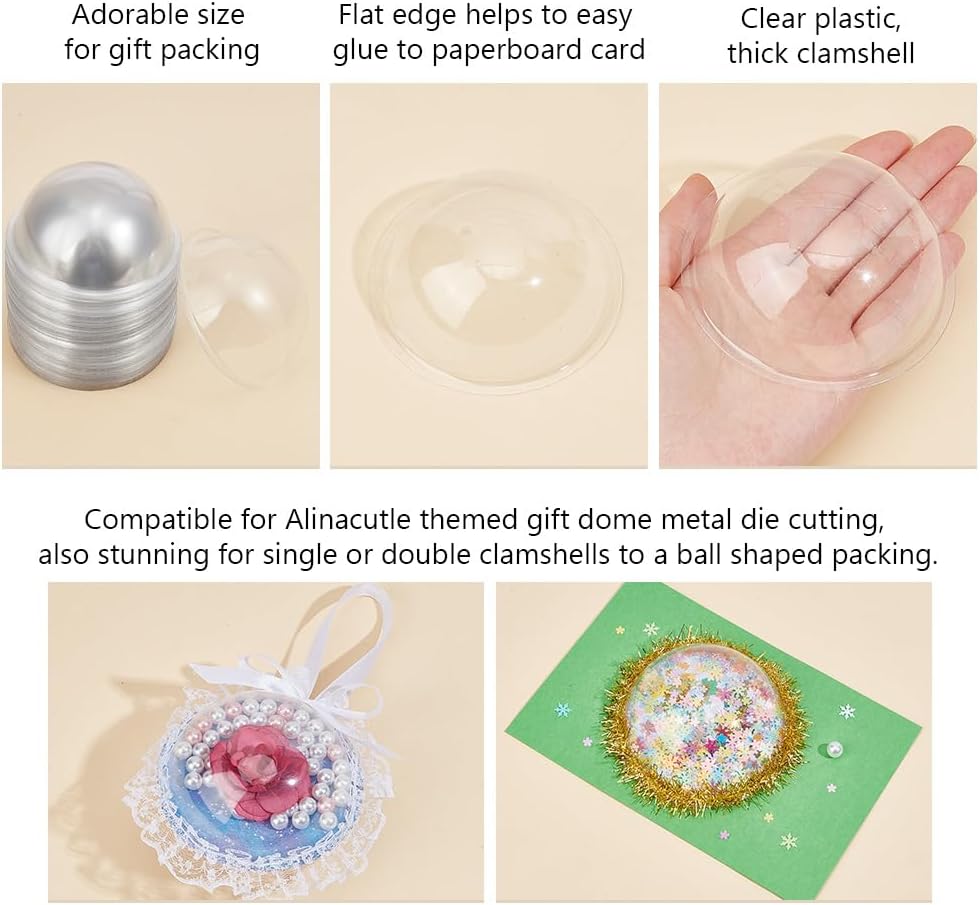 OLYCRAFT 80 Stück 8 cm Halbkugel Durchsichtige Bonbonkuppel PVC-Halbkugelkuppeln Bonbonhalter Shaker