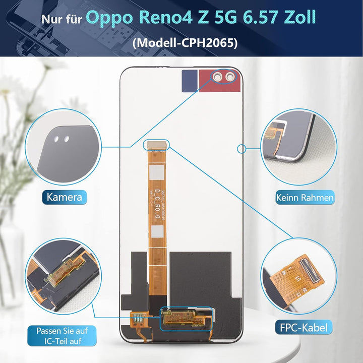 RongZy Kompatibel mit Oppo Reno 4Z 5G CPH2065 Ersatz Bildschirm LCD Display und Touchscreen-Digitize
