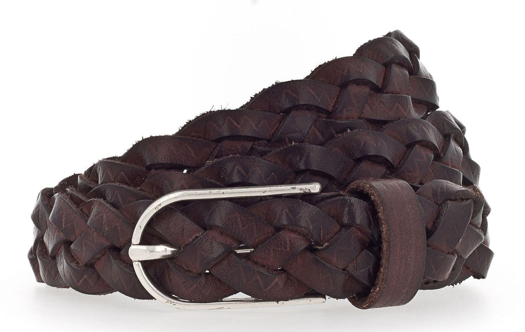 Vanzetti Damengürtel, geflochtenes Leder, Breite: 2,5 cm, Dunkelbraun, 105 cm